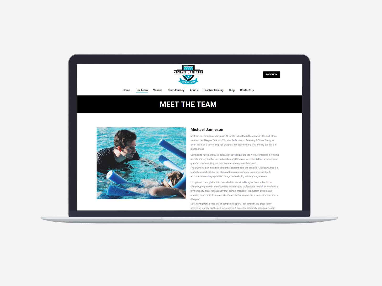 wordpress website development for swimming school